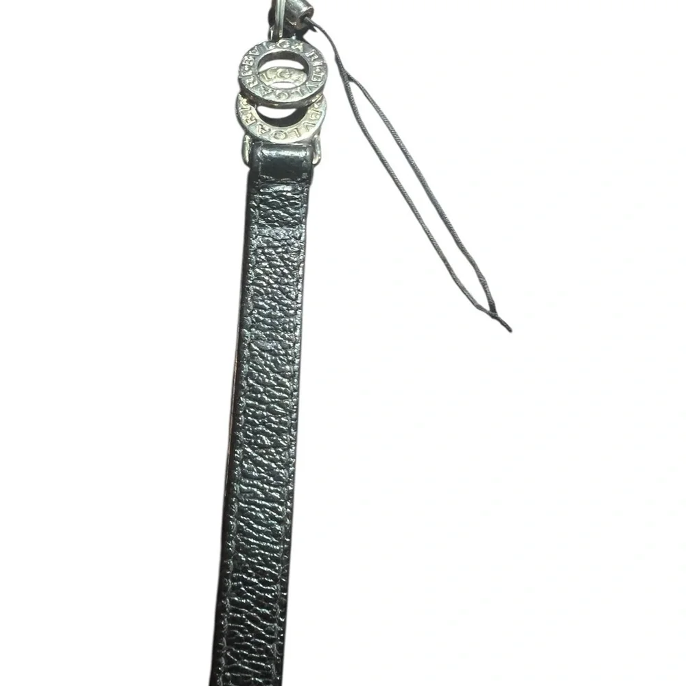Bvlgari Silver and Black Cell Phone Strap